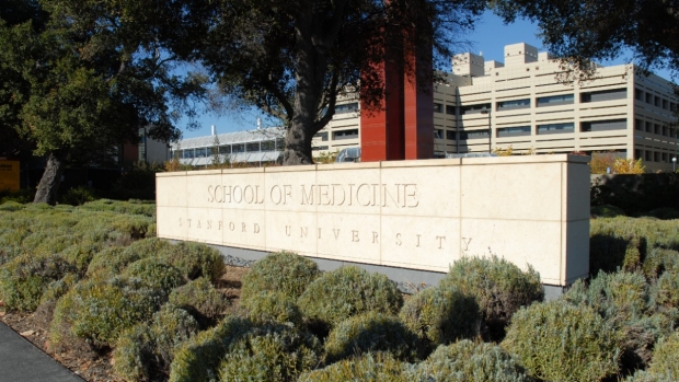 School of Medicine sign on Stanford Campus