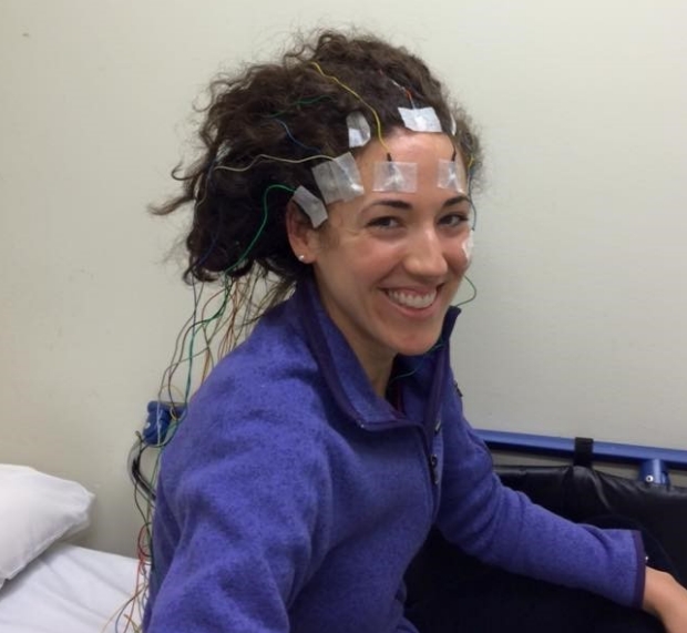 Fiona Baumer with EEG