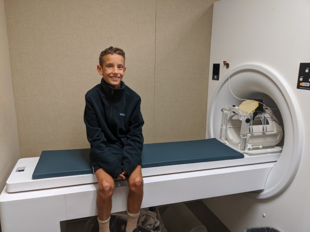 participant at the mock MRI