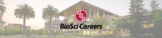 The BioSci Careers logo superimposed over a photo of the LKSC building at Stanford School of Medicine