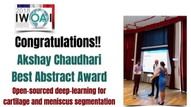 Akshay Chaudhari Receives Best Abstract Award at 2018 IWOAI