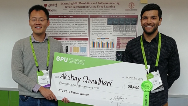 Akshay Chaudhari Receives Poster Award at 2018 NVIDIA GPU Technology Conference