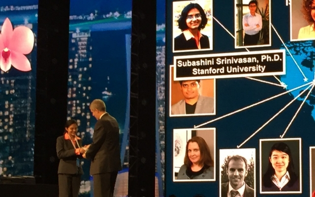 Dr. Suba Srinivasan receives her junior fellow award