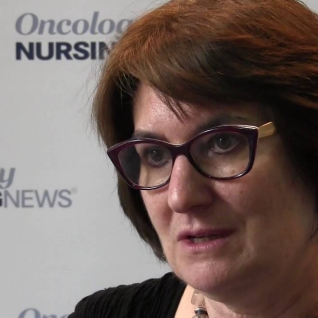 Oncology Nursing News interview image with Melissa Bondy (OncLivTV on youtube)