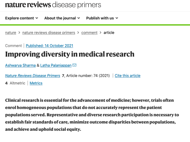 improving diversity in research screeenshot