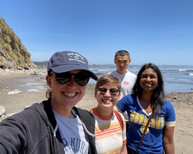 photo of Cobos lab members at the beach
