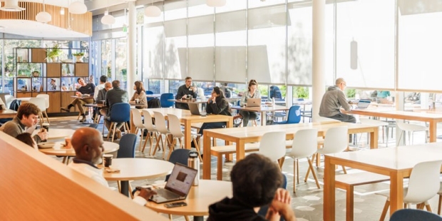 Inside a Stanford cafeteria