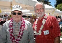 David Occhipinti (left) with Robert Negrin, MD, at the 19th anniversary of Stanford's Blood and Marrow Transplant program
