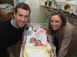 Kevin and Allison Carlson with their twins