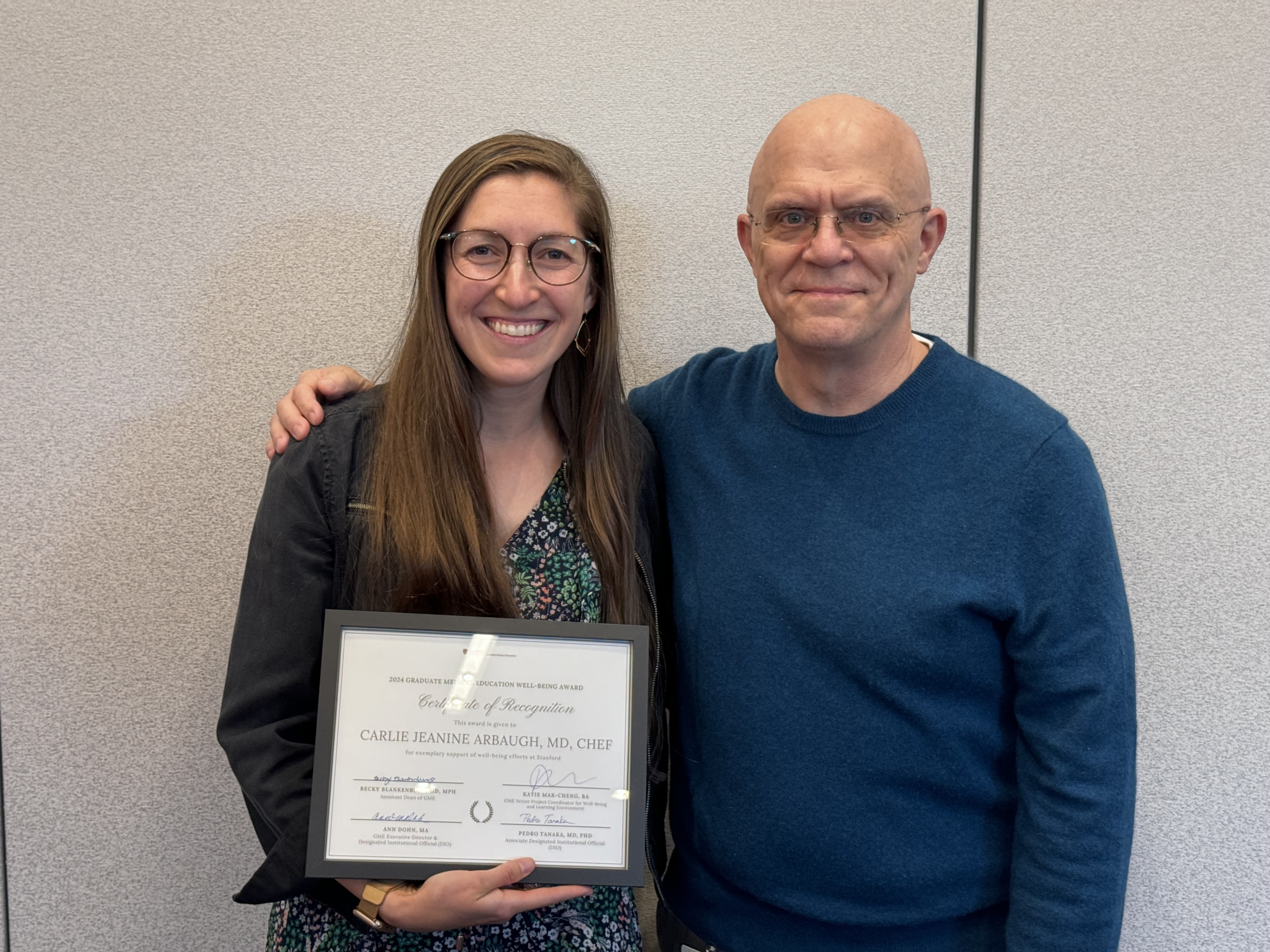 Dr. Arbaugh Receives Inaugural Well-Being Award