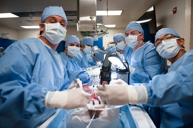 group picture of students in surgery lab
