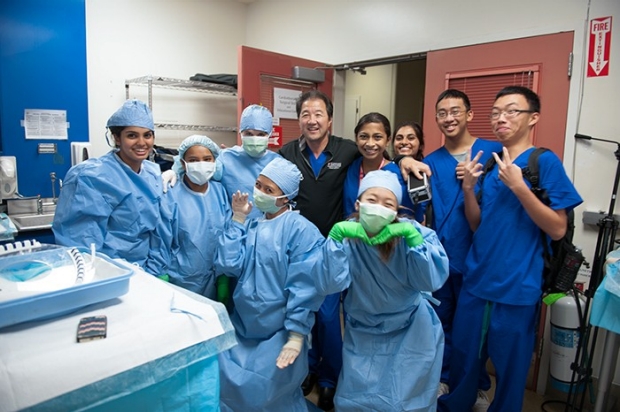group picture of students in surgery lab
