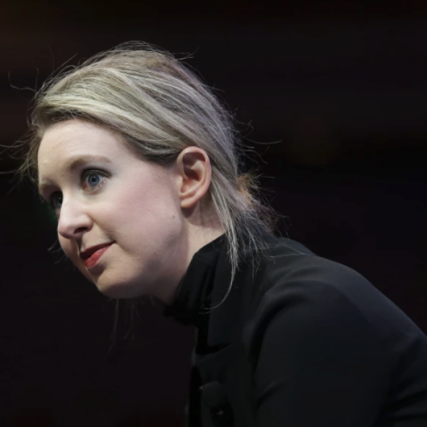 Elizabeth Holmes, founder and chief executive of Theranos, at a 2015 investor forum in San Francisco.(Associated Press). From associated LA Times column
