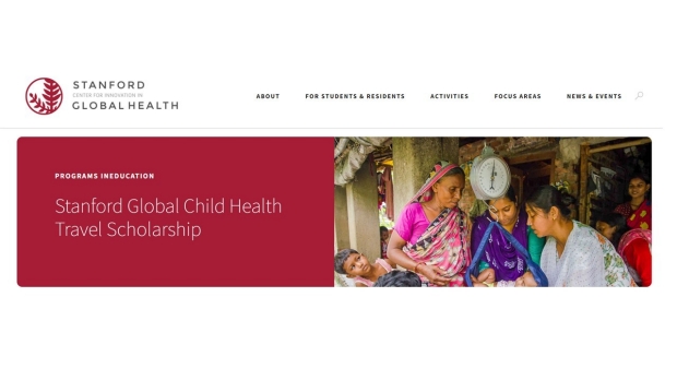 GCH Travel Scholarship page screenshot