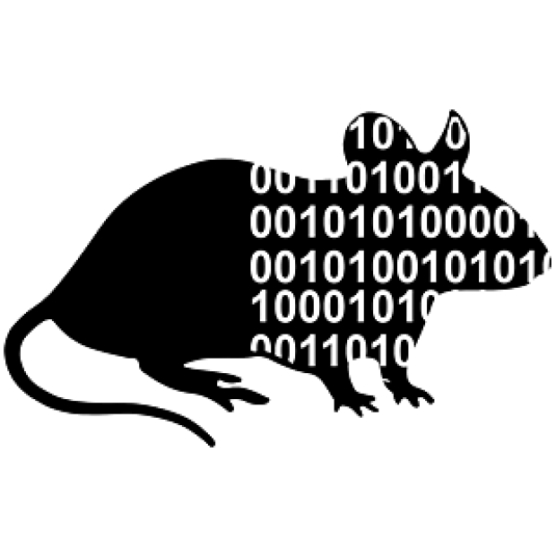 silhouette of mouse with binary numbers overlaying it