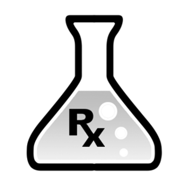beaker with fluid and RX in it