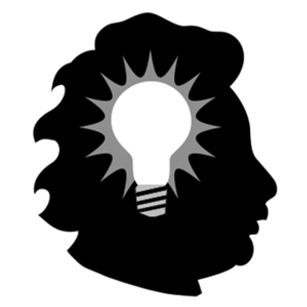 icon of head silhouette with light bulb in it