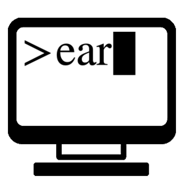 icon of computer monitor with "ear" on screen