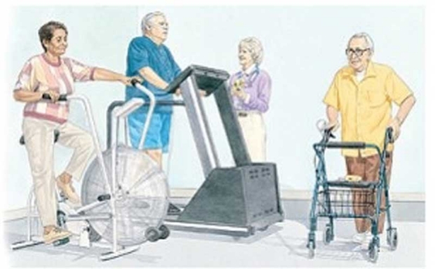 Multiple types of exercise for pulmonary rehabilitation
