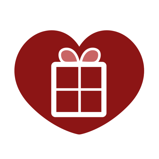 graphic of gift inside heart
