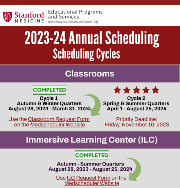 2023-24 Annual Scheduling - Deadlines