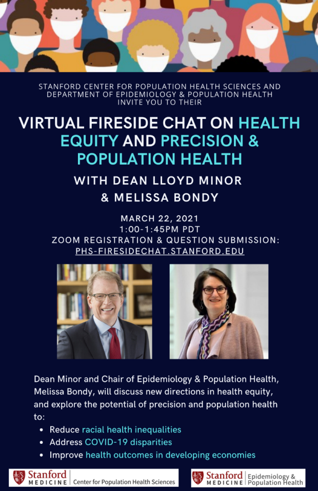 Virtual Fireside Chat Flyer for March 22, 2021 with Dean Lloyd Minor