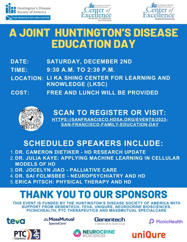 Huntington's Disease Education Day Flyer