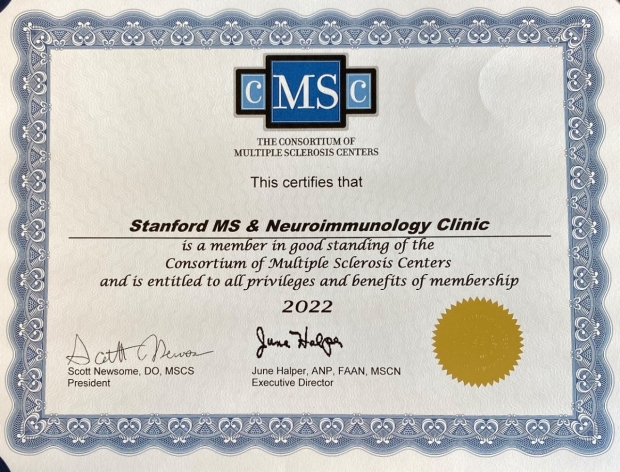 Stanford MS Center Certificate 2022
