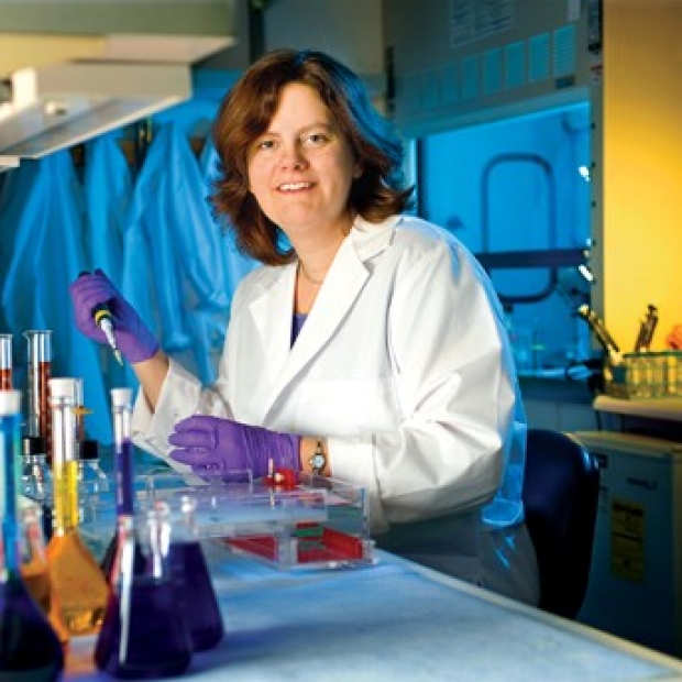 Marion Buckwalter in the lab