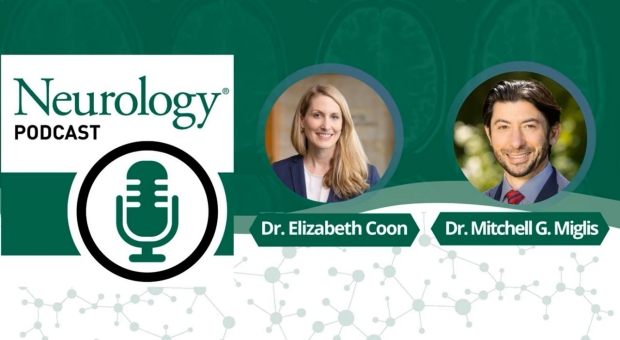 Mitchell Miglis, Elizabeth Coon, Neurology Podcast Logo