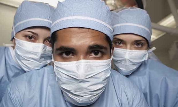 Group of doctors in surgical scrubs