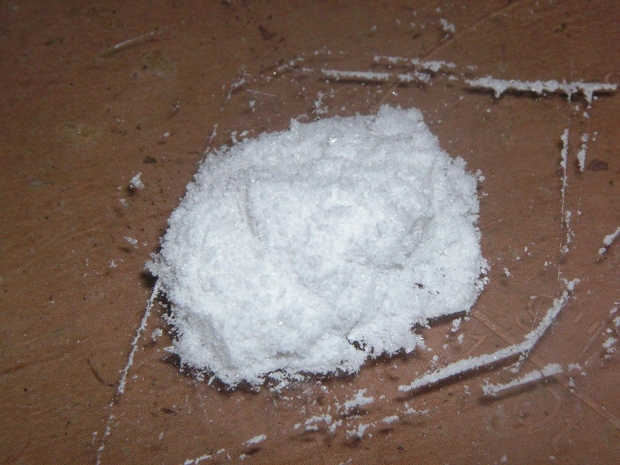 White powder on a table