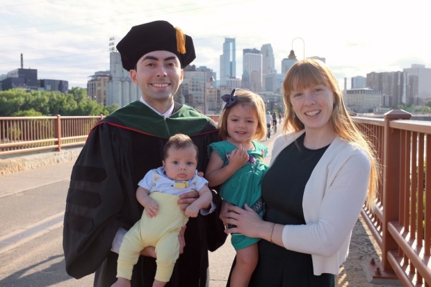 Talhah Zubair and his family in Minneapolis