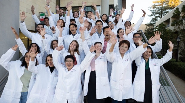New biosciences PhD students welcomed to Stanford Medicine in lab coat ceremony