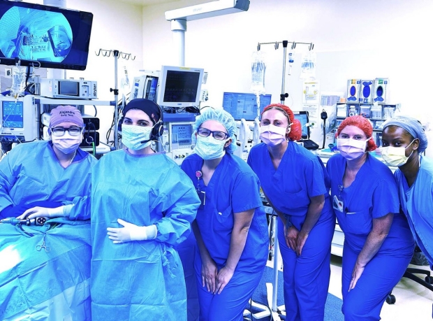 Dr. Patel and team performing a live surgery