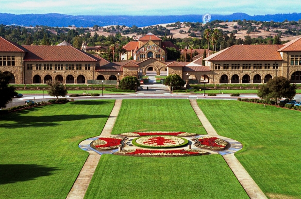 Stanford quad aerial view