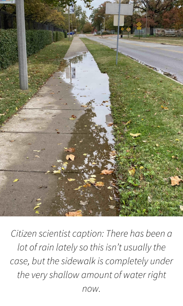 Wet sidewalk in St. Louis park