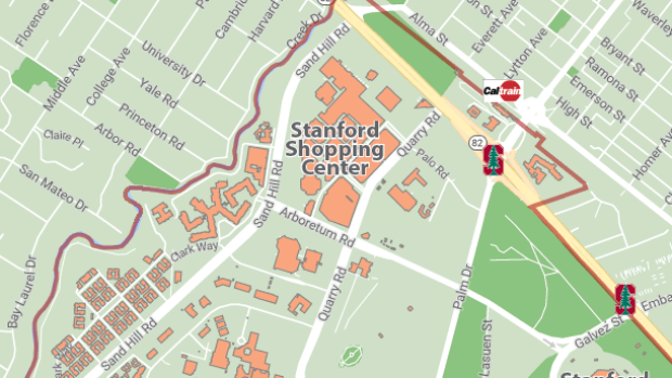 A map of Stanford campus