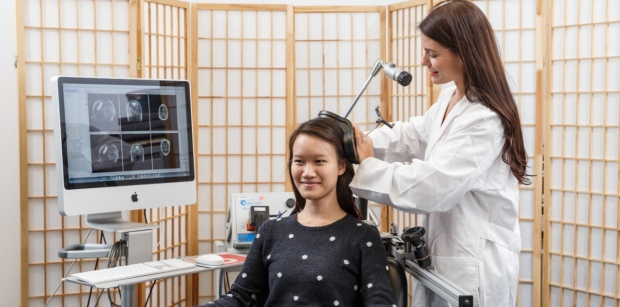 Stanford pain researchers using transcranial magnetic stimulation