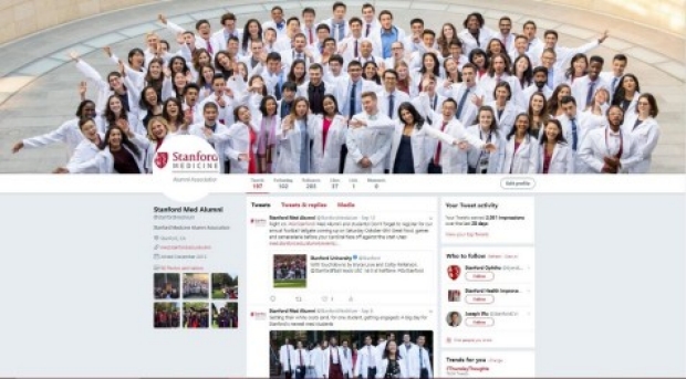 photo of twitter page for the Alumni Association