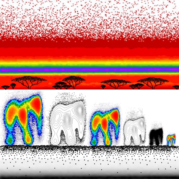photo of the artwork entitled "Flow Cytometry Savanna" by Philip Bulterys, winner of pathology art contest
