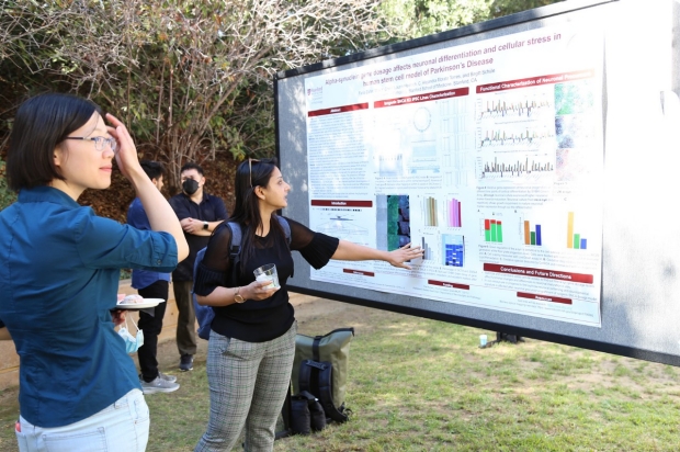 photo from the Stanford Pathology Research Retreat 2022 showing the attendees and presenters