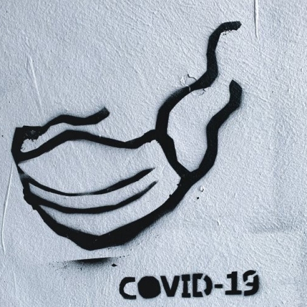 COVID-19 mask wall graffiti image by Adam Niescioruk at Unsplash.com