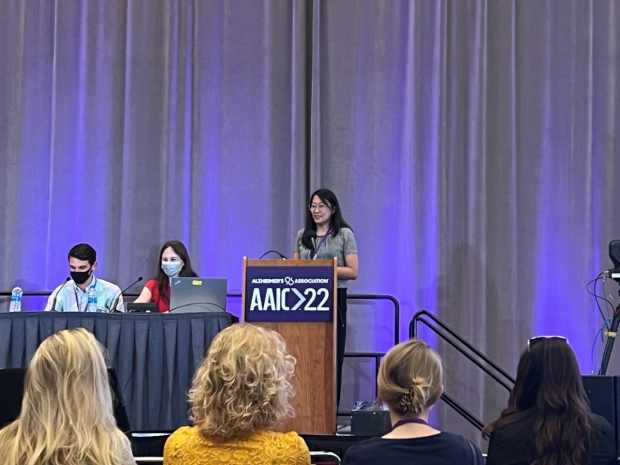 Dr. Christina Young presenting at the 2022 Alzheimer’s Association International Conference (AAIC) in San Diego, CA