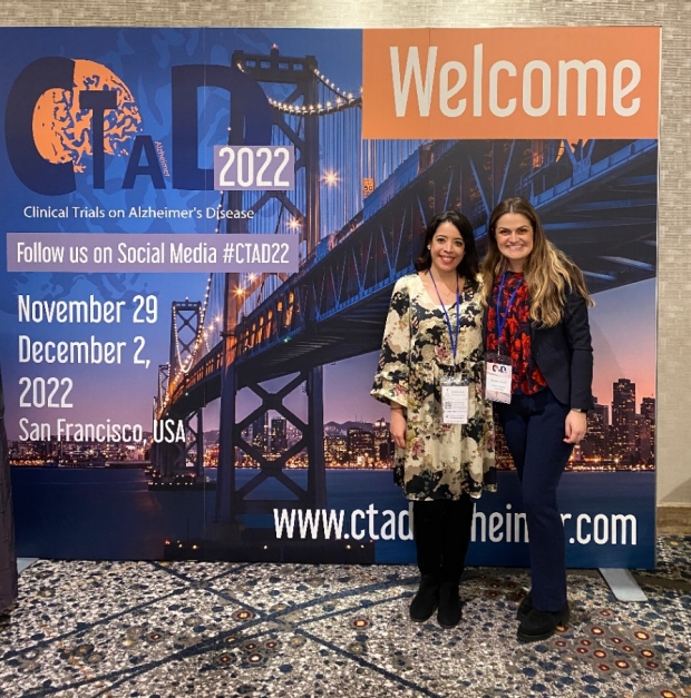 Carla (left) and Melanie (right) at the 2022 Clinical Trials on Alzheimer’s Disease (CTAD)