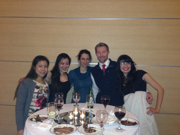 Tamaki, Cawa, Kristen, Cory, and Lisl at Genetics Holiday Party (December 2013)