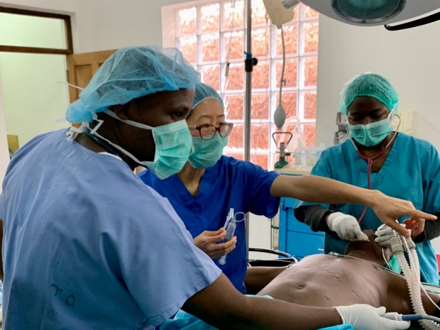 Dr. Khoo teaching regional anesthesia in Tanzania