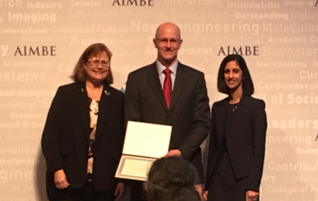 Dr. Hargreaves at the 2019 AIMBE Induction Ceremony
