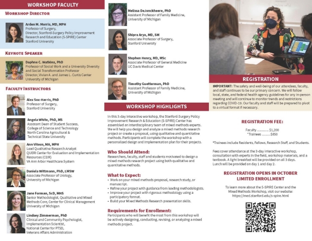 Stanford Mixed Methods Research Workshop 2023 Brochure Page 2