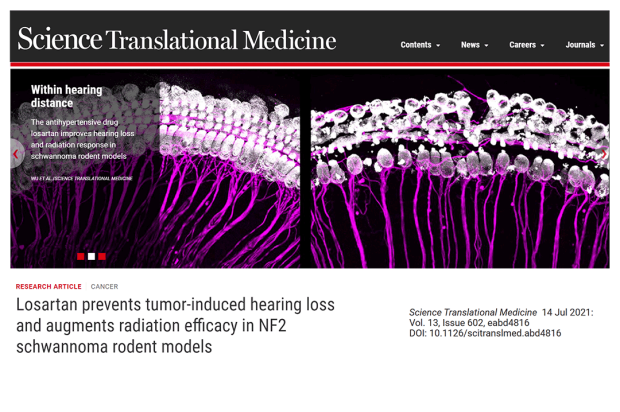 Screenshot of the Science translational medicine journal website